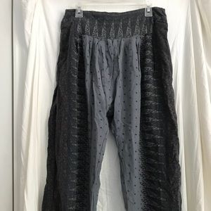 Blue patterned harem pants from UO
